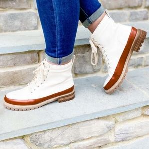 Faux Leather Modern Hiking Boots